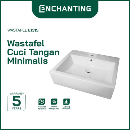 ENCHANTING Wastafel Cuci Tangan Kamar Mandi Minimalis Keramik Glossy Europe Enchanting E1315
