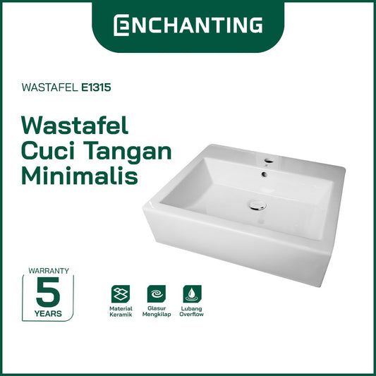 ENCHANTING Wastafel Cuci Tangan Kamar Mandi Minimalis Keramik Glossy Europe Enchanting E1315