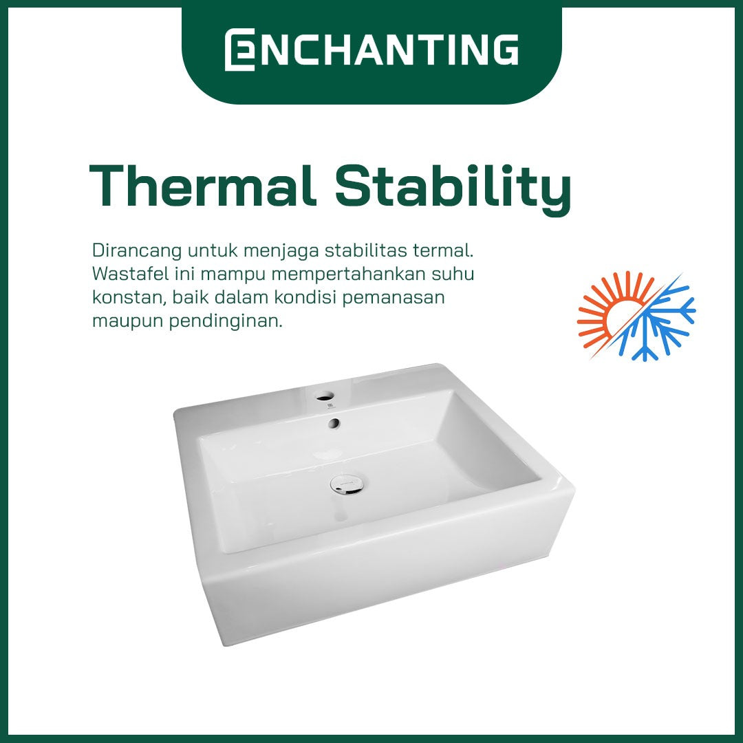 ENCHANTING Wastafel Cuci Tangan Kamar Mandi Minimalis Keramik Glossy Europe Enchanting E1315