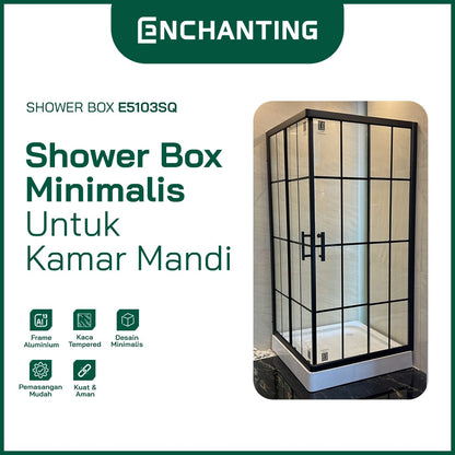 ENCHANTING Shower Box Kaca Tempered Glass Minimalis Kuat &amp; Aman Kamar Mandi Europe Enchanting E5103SQ