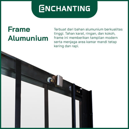 ENCHANTING Shower Box Kaca Tempered Glass Minimalis Kuat &amp; Aman Kamar Mandi Europe Enchanting E5103SQ