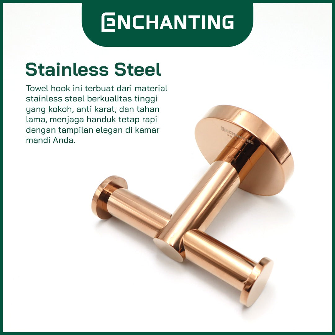 ENCHANTING Towel Hook Stainless Steel Gantungan Handuk Baju Hanger Kamar Mandi EP898