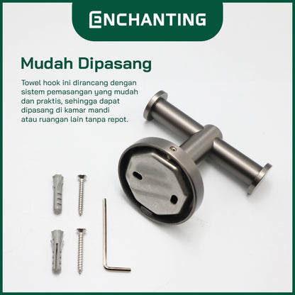 ENCHANTING Towel Hook Stainless Steel Gantungan Handuk Baju Hanger Kamar Mandi EP898