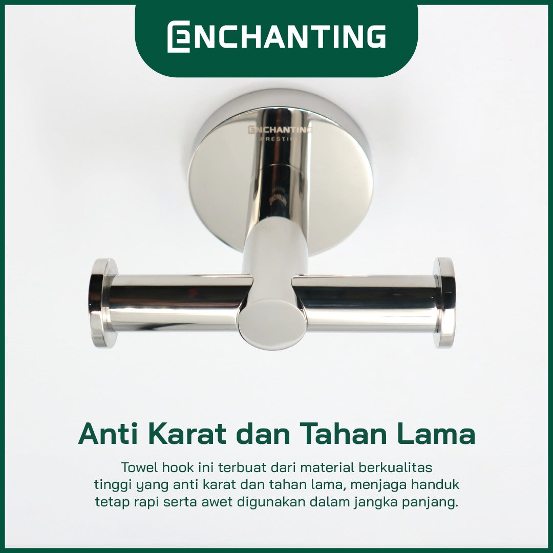 ENCHANTING Towel Hook Stainless Steel Gantungan Handuk Baju Hanger Kamar Mandi EP898