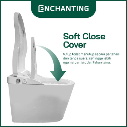 ENCHANTING Smart Toilet/Kloset Tanpa Listrik Duduk Pintar Automatic White Bergaransi E019