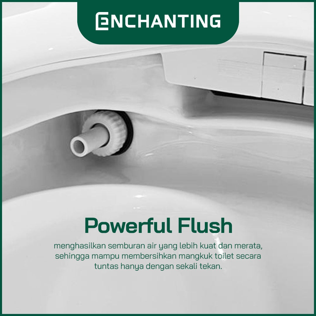 ENCHANTING Smart Toilet/Kloset Tanpa Listrik Duduk Pintar Automatic White Bergaransi E019