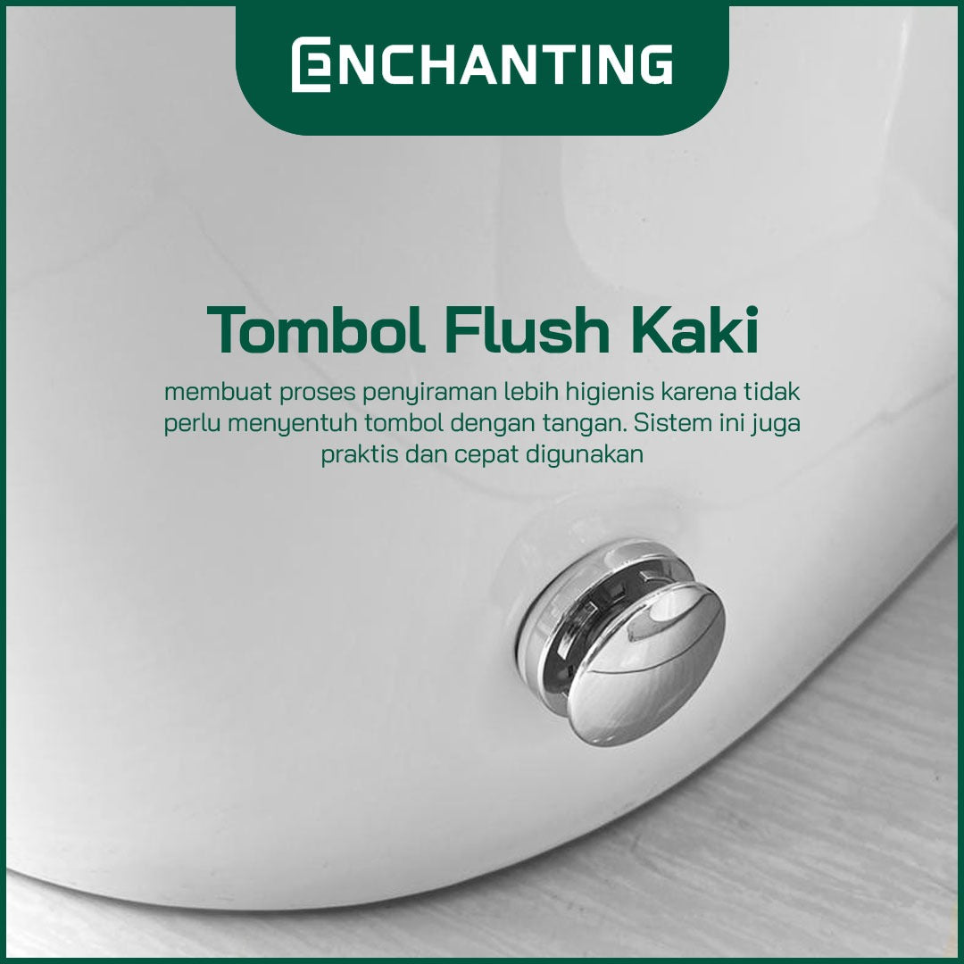 ENCHANTING Smart Toilet/Kloset Tanpa Listrik Duduk Pintar Automatic White Bergaransi E019
