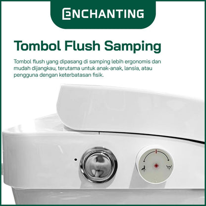 ENCHANTING Smart Toilet/Kloset Tanpa Listrik Duduk Pintar Automatic White Bergaransi E019