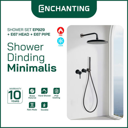 ENCHANTING Shower Set Tanam Dinding Minimalis Kran Air Panas Dingin Kamar Mandi Europe Enchanting EP929+E67 PIPE+E67 HEAD