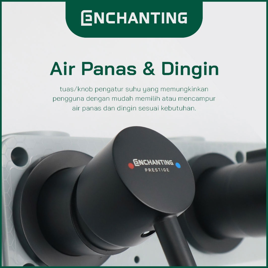 ENCHANTING Shower Set Tanam Dinding Minimalis Kran Air Panas Dingin Kamar Mandi Europe Enchanting EP929+E67 PIPE+E67 HEAD