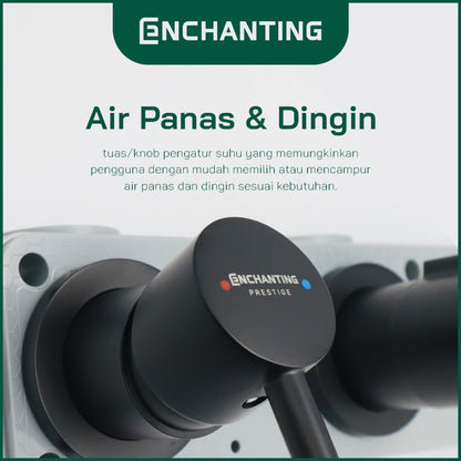 ENCHANTING Shower Set Tanam Dinding Minimalis Kran Air Panas Dingin Kamar Mandi Europe Enchanting EP929+E67 PIPE+E67 HEAD