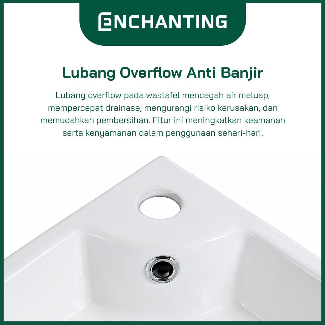 Wastafel Gantung Sudut Cuci Tangan Minimalis Keramik Europe Enchanting E1380