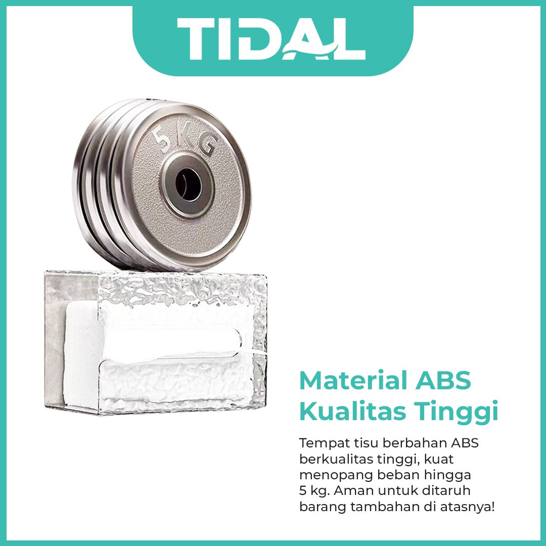 TIDAL Toilet Paper Holder Tempat Tissue Bermotif Glester Material ABS Kualitas Tinggi Menggunakan Perekat Lem Kuat TIDAL TD159