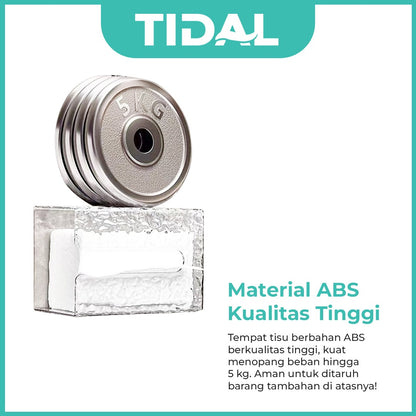TIDAL Toilet Paper Holder Tempat Tissue Bermotif Glester Material ABS Kualitas Tinggi Menggunakan Perekat Lem Kuat TIDAL TD159