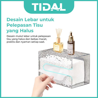 TIDAL Toilet Paper Holder Tempat Tissue Bermotif Glester Material ABS Kualitas Tinggi Menggunakan Perekat Lem Kuat TIDAL TD159