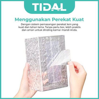 TIDAL Toilet Paper Holder Tempat Tissue Bermotif Glester Material ABS Kualitas Tinggi Menggunakan Perekat Lem Kuat TIDAL TD159