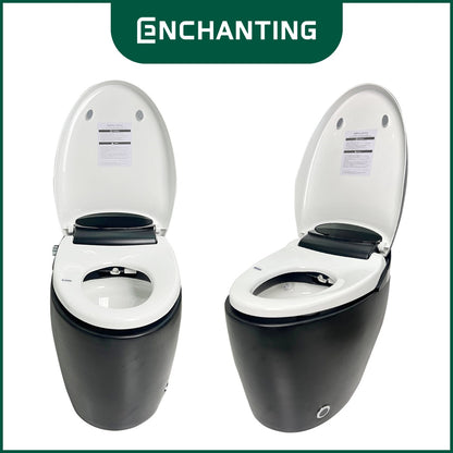 ENCHANTING Smart Toilet Black White Sensor Kaki Untuk Buka Tutup Cover Otomatis Material Keramik Europe Enchanting E009 Black White