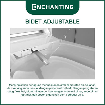 ENCHANTING Smart Toilet Black White Sensor Kaki Untuk Buka Tutup Cover Otomatis Material Keramik Europe Enchanting E009 Black White