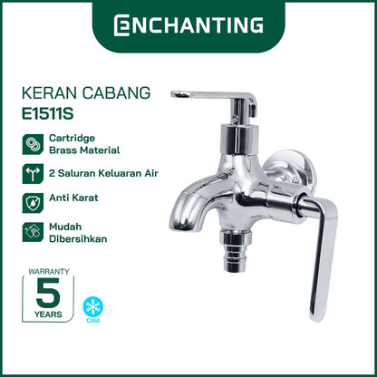 ENCHANTING Kran Cabang Shower Europe Enchanting Air Dingin Bahan Kuningan E1511N & E1511S