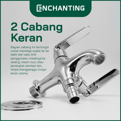 ENCHANTING Kran Cabang Shower Europe Enchanting Air Dingin Bahan Kuningan E1511N & E1511S