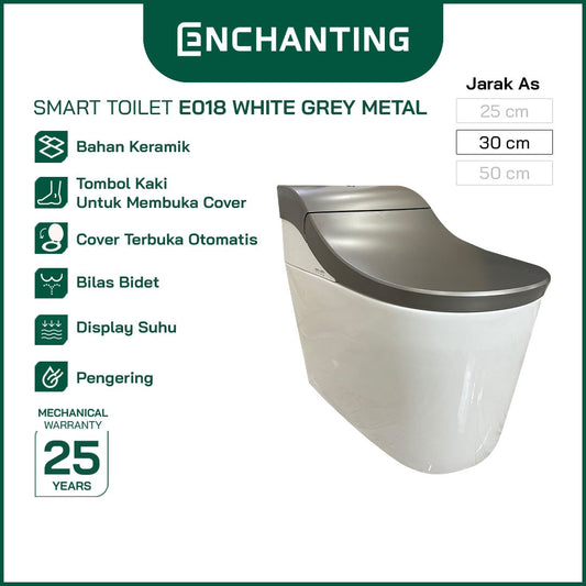 ENCHANTING Smart Toilet/Kloset Duduk Pintar Automatic White grey Metal White Pink White Gold Bergaransi E018