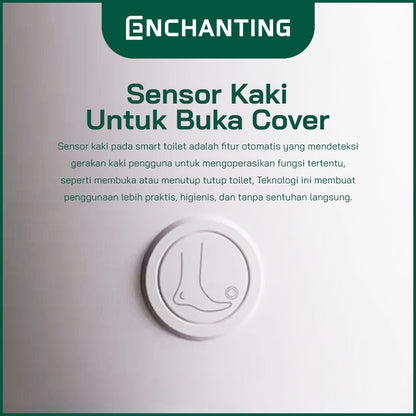 ENCHANTING Smart Toilet/Kloset Duduk Pintar Automatic White grey Metal White Pink White Gold Bergaransi E018