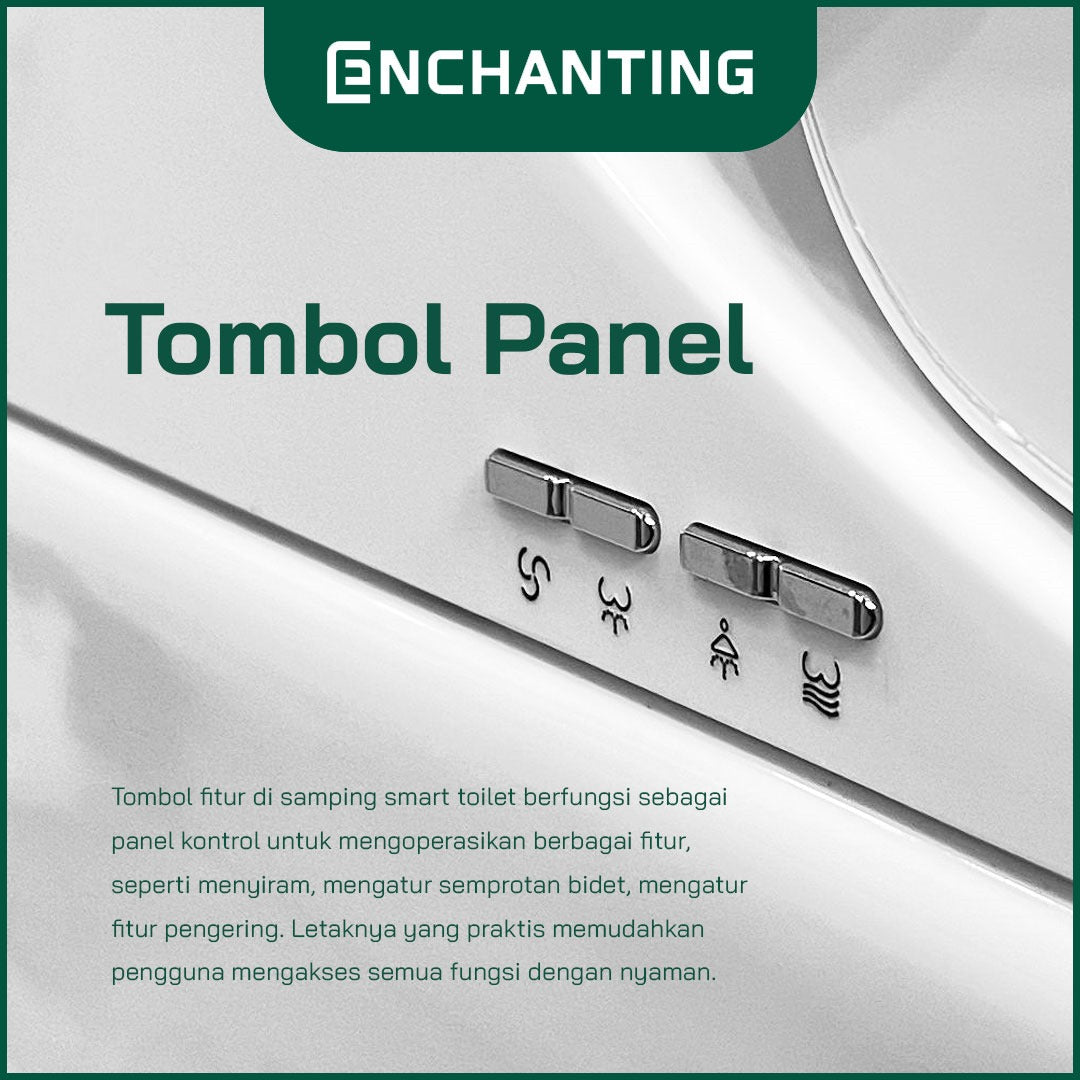ENCHANTING Smart Toilet/Kloset Duduk Pintar Automatic White grey Metal White Pink White Gold Bergaransi E018