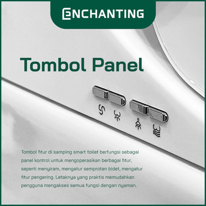ENCHANTING Smart Toilet/Kloset Duduk Pintar Automatic White grey Metal White Pink White Gold Bergaransi E018