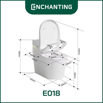 ENCHANTING Smart Toilet/Kloset Duduk Pintar Automatic White grey Metal White Pink White Gold Bergaransi E018