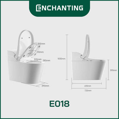 ENCHANTING Smart Toilet/Kloset Duduk Pintar Automatic White grey Metal White Pink White Gold Bergaransi E018