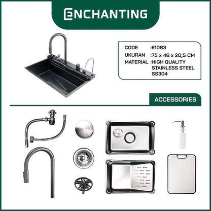 Kitchen Sink Bak Cuci Piring Dapur Stainless Europe Enchanting E1083