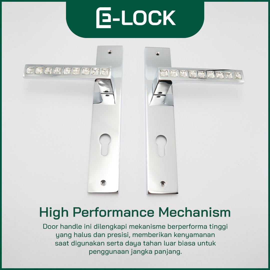 ENCHANTING Door Handle Pintu Rumah Kuningan Chrome Anti Karat E-Lock H678-300CP