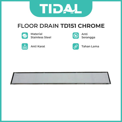 TIDAL Smart Long Floor Drain Saringan Got Stainless Steel Panjang 60cm TD151