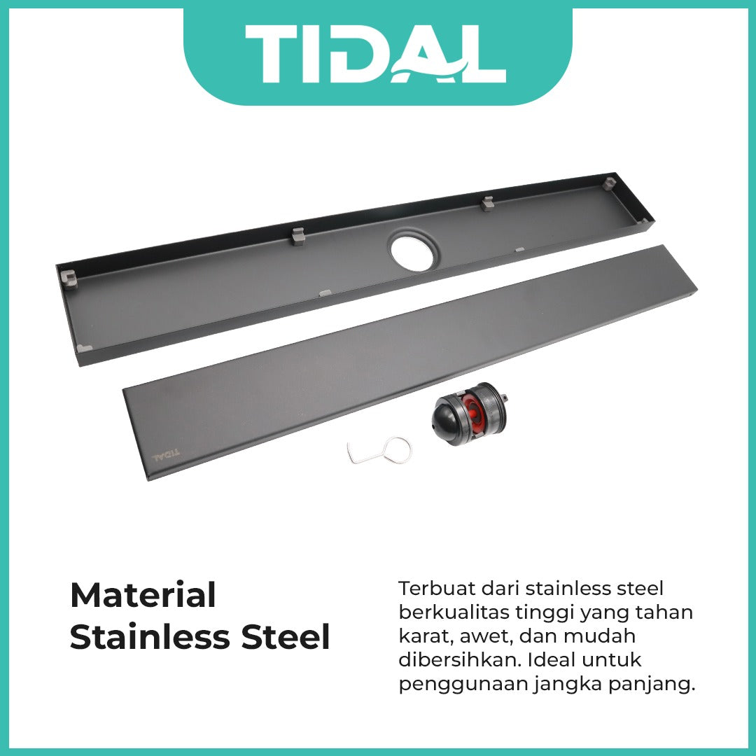 TIDAL Smart Long Floor Drain Saringan Got Stainless Steel Panjang 60cm TD151