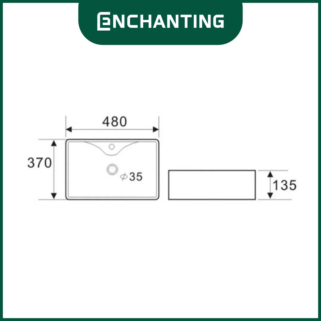 Wastafel Meja Cuci Tangan Keramik Europe Enchanting E1319 (Full Black or Black & White)