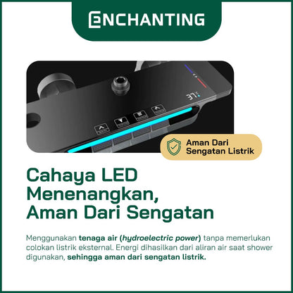 Shower Set LED Black Design Europe Enchanting E1777 HydroPower Series