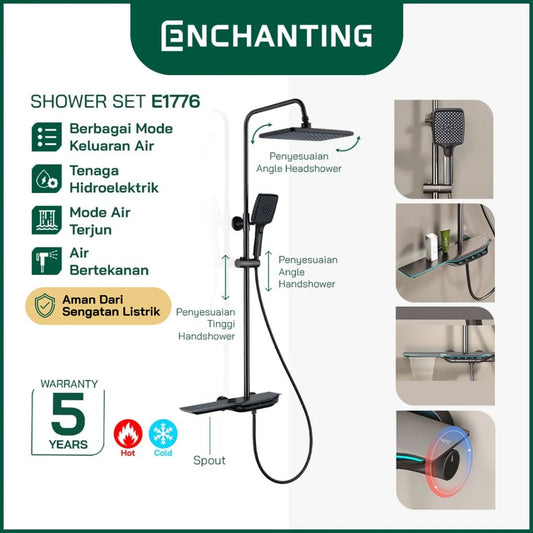 Smart Shower Set LED Suhu Digital Piano Europe Enchanting E1776