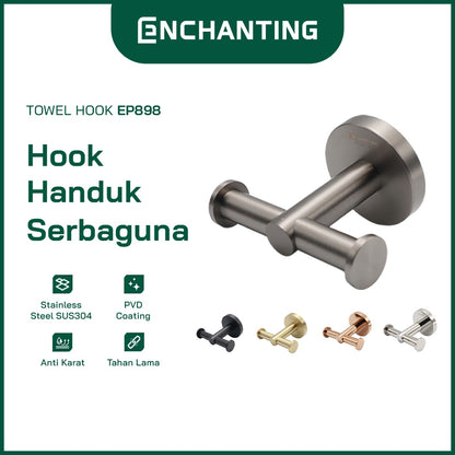 ENCHANTING Towel Hook Stainless Steel Gantungan Handuk Baju Hanger Kamar Mandi EP898