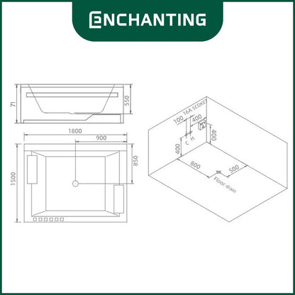 ENCHANTING Luxury Bathtub Kamar Mandi Europe Enchanting E8613N