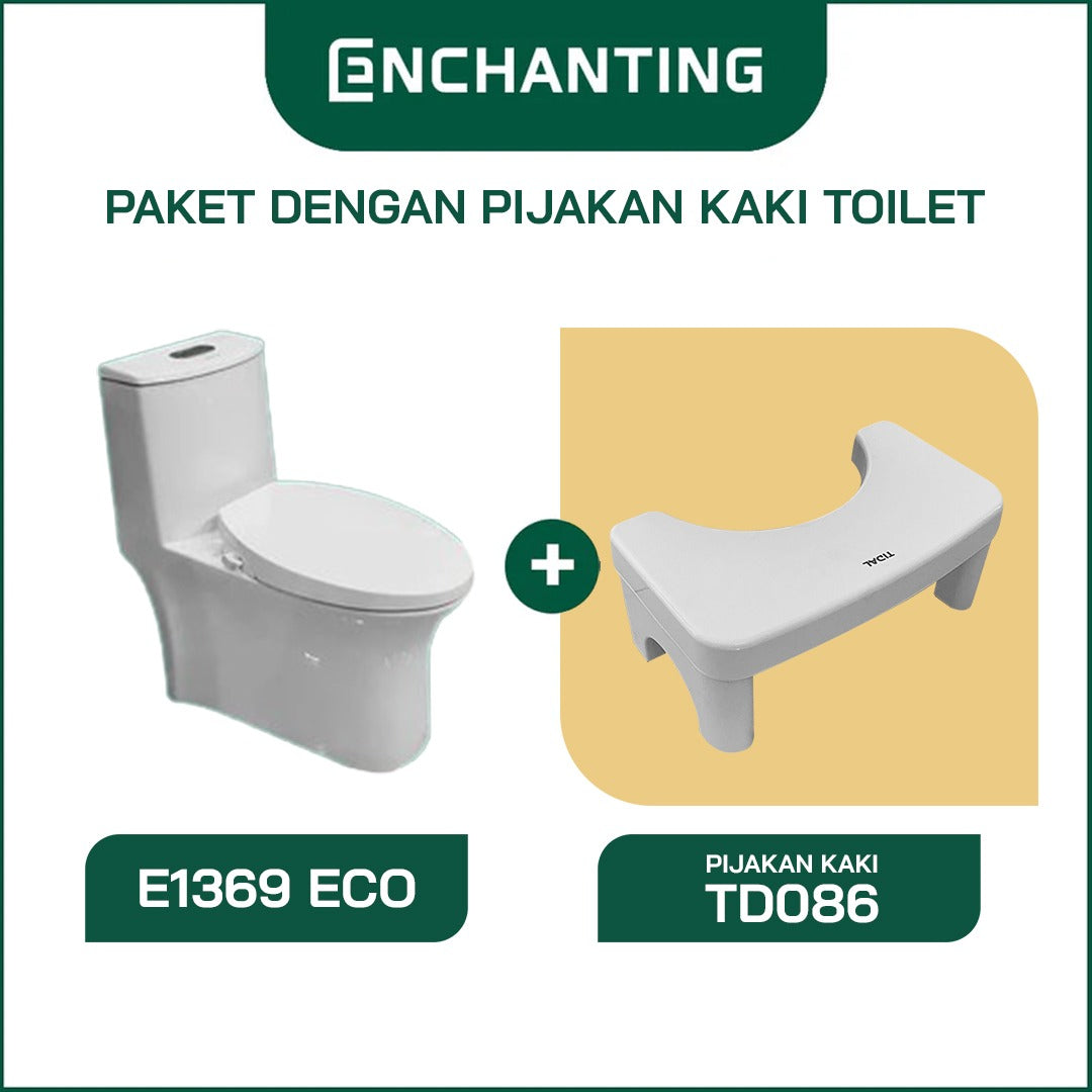 ENCHANTING Toilet / Kloset Duduk Siphonic Soft Close As 50cm E1369Eco