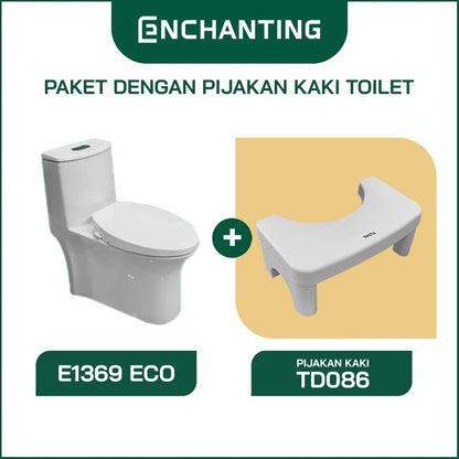 ENCHANTING Toilet / Kloset Duduk Siphonic Soft Close As 50cm E1369Eco