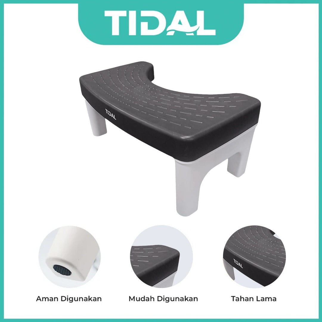 TIDAL Kursi Bangku Pijakan Kaki Toilet / Kloset Duduk Tidal White/Black TD157