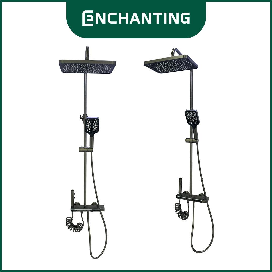 Shower Tiang Set E1775 LED Black Gun Metal Design Enchanting HydroPower Series