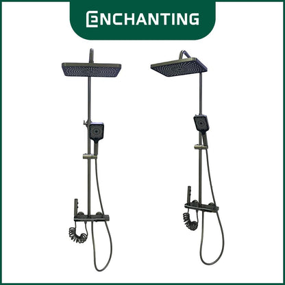 Shower Tiang Set E1775 LED Black Gun Metal Design Enchanting HydroPower Series