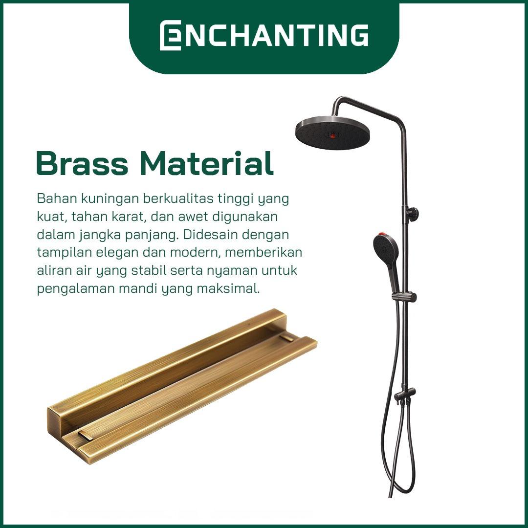 Shower Set Mandi Europe Enchanting E58 Chrome/Gun Metal Kuningan