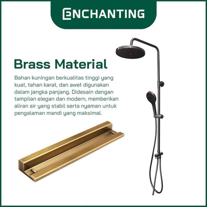 Shower Set Mandi Europe Enchanting E58 Chrome/Gun Metal Kuningan