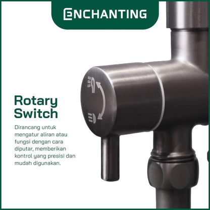 Shower Set Mandi Europe Enchanting E58 Chrome/Gun Metal Kuningan