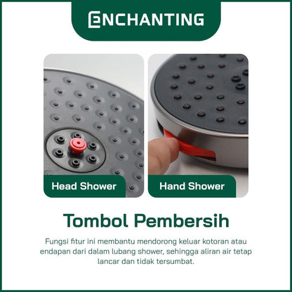 Shower Set Mandi Europe Enchanting E58 Chrome/Gun Metal Kuningan