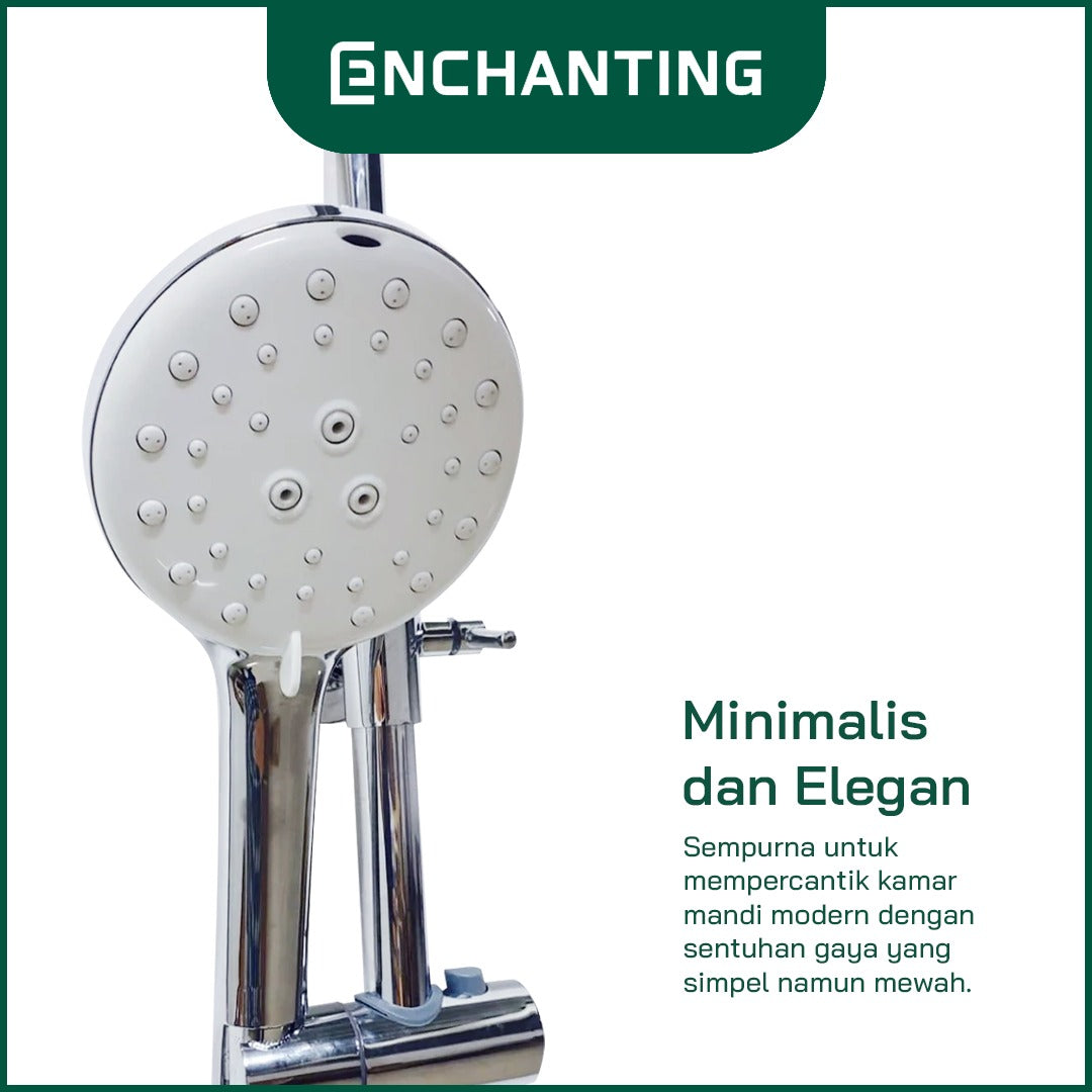 Shower Set Mandi Europe Enchanting E58 Chrome/Gun Metal Kuningan