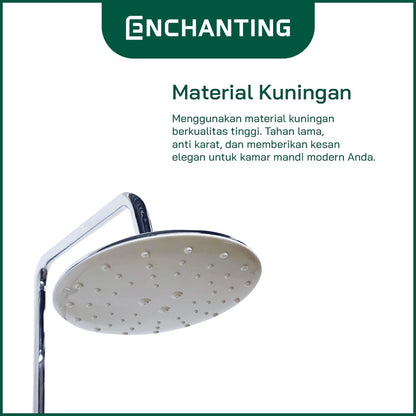 Shower Set Mandi Europe Enchanting E58 Chrome/Gun Metal Kuningan